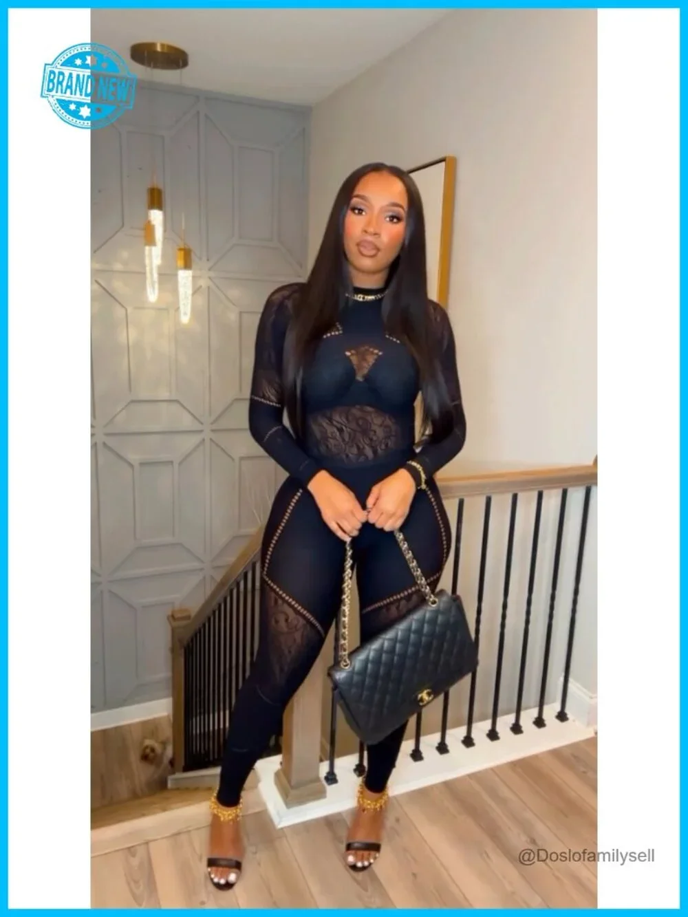 Seamless Bodysuit and Leggings Set, Mock Neck Long Sleeve Jumpsuit Outfit